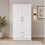 Home Furniture 2 Door Wardrobe with white colors wardrobe - Luxury Double Door Bedroom Wardrobe