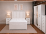 King Bed Furniture Set - Six Door Wardrobe With Four Drawer - Chest of Five Drawers With Two Bed Side Table - Image 5