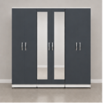 Large 6 Door Wardrobe with Mirrors - Modern Home Organizer - Bedroom 6 Door Wardrobe with Dual Mirrors - Image 2