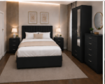 Elegant Black Bedroom Furniture Set - Smart Storage Wardrobe, Chest of Drawers & Modern Design - Image 3