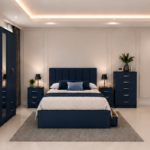 Designer Bedroom Furniture Set with 5 Door Wardrobe and Coordinated Storage