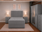 Modern King Size Bed Furniture Collection - Six Door Wardrobe With Four Drawer - Chest of Five Drawers With Two Bed Side Table - Image 3