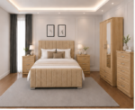 Luxury Upholstered Bed Set with Matching Storage Furniture