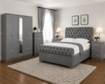 Modern Grey Bedroom Set With 5 Door Wardrobe-premium Furniture - Image 5