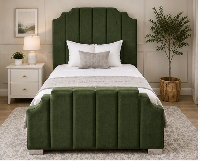 green_bed_1 Arizona Solid Wood Single Bed Frame - Stylish & Durable Design - Image 1