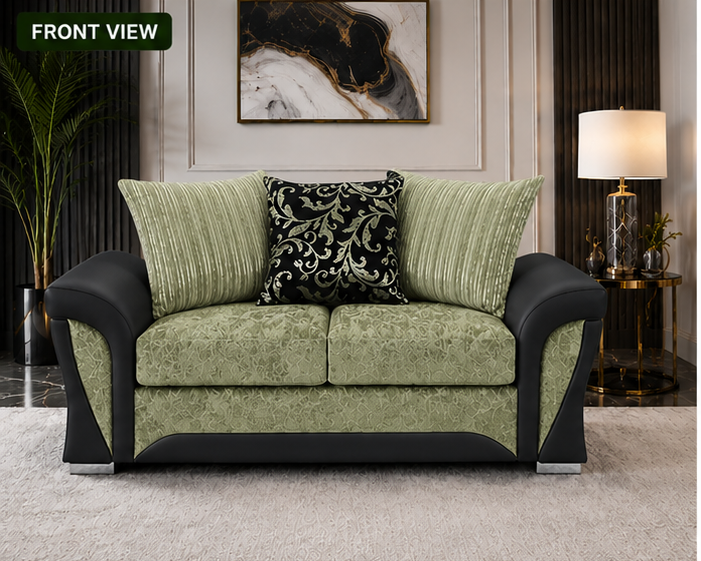 green_front_view Shannon 2 Seater Sofa - Shannon Contemporary 2 Seater Sofa - Shannon Stylish 2 Seater Sofa - Image 1