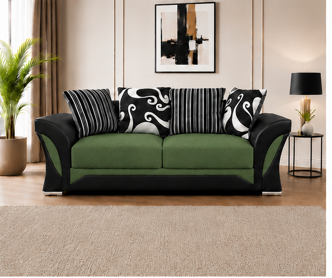green_sofa_view_1 Shannon 3 Seater Sofa - Modern Living Shannon Sofa - Image 1