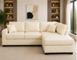 4 Seater Corner Sofa - Dylan Stylish Lounge Sofa – Beige Elegant 4 Seater Leather Sofa