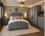 Premium Bedroom Set with 4 Door Wardrobe, Side Tables & Chest of Drawers - Image 4