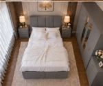 Luxury King Bed Set – Six Door Wardrobe with Mirror & Drawers – Five Drawer Chest – Two Bedside Tables - Image 2