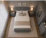 Designer Grey Bedroom Set – 4 Door Wardrobe, Chest of Drawers and Side Tables - Image 3