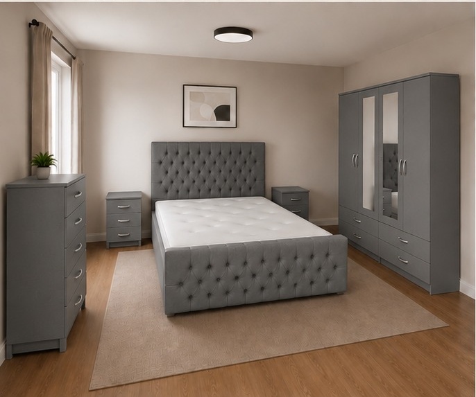 grey_bedroom3_bottom_left Luxury Haven Bedroom Set | Contemporary Living Collection Florida Prestige Bedroom Set | Elegant Furniture Suite - Image 1