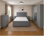 Double Bed Bedroom Furniture Collection - Six Door Wardrobe With Four Drawer - Chest of Five Drawers With Two Bed Side Table - Image 5