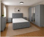 Double Bed Bedroom Furniture Collection - Six Door Wardrobe With Four Drawer - Chest of Five Drawers With Two Bed Side Table - Image 4