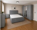 Double Bed Bedroom Furniture Collection - Six Door Wardrobe With Four Drawer - Chest of Five Drawers With Two Bed Side Table