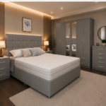 Contemporary Bedroom Furniture Set King Size Bed – Six Door Wardrobe – Five Drawer Chest – Two Nightstand
