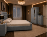 Elegant Upholstered Bed Room Set with Matching Storage Furniture - Image 4