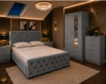 Elegant Upholstered Bed Room Set with Matching Storage Furniture - Image 2