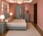 Modern Full Bedroom Set with 2 Door Wardrobe, Chest of Drawers & 2 Side Tables - Image 4