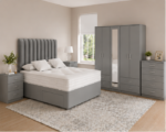 Luxury Grey Bedroom Furniture Bundle – Bed, 5 Door Wardrobe & Chest - Image 5