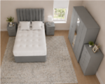 Luxury Grey Bedroom Furniture Bundle – Bed, 5 Door Wardrobe & Chest - Image 3