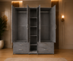 Elegant Bedroom Wardrobe with 5 Doors, Full Mirror & Bottom Drawers - 5 Door Wardrobe With Bottom Drawers - Image 4