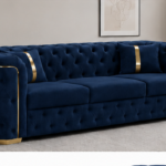 Chesterfield 3-Seater Sofa with Gold Accents - Luxury Chesterfield 3 Seater Couch