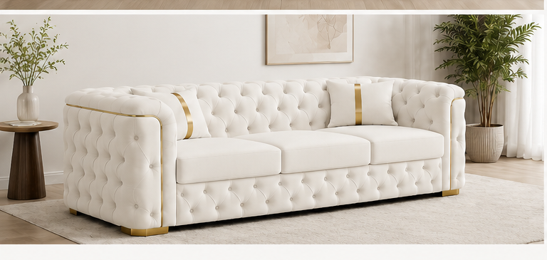 left_perspective Elegant Ambassador Chesterfield 3-Seater Lounge Sofa - 3-Seater Sofa - Image 1