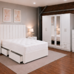 King Size Bed Furniture Set - Six Door Wardrobe With Four Drawer - Chest of Five Drawers With Two Bed Side Table (Copy)
