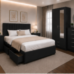 Elegant Black Bedroom Furniture Set - Smart Storage Wardrobe, Chest of Drawers & Modern Design