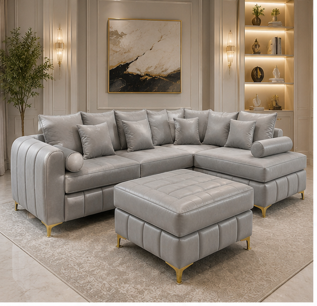 light_gray_angle_1_front_left Lilly 4 seater sofa - Luxury comfort & modern design - Image 1