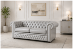 Elegant Chesterfield Upholstered Two-Seater Couch - Modern Chesterfield 2-Seater Leather Sofa - Image 2