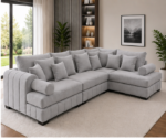 Lilly Luxury L-Shape Sectional Sofa with Ottoman – Modern Living Room Collection - Image 2