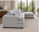 Lilly Luxury L-Shape Sectional Sofa with Ottoman – Modern Living Room Collection - Image 4