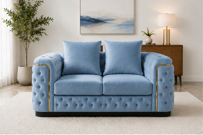 lightblue_top_left Chesterfield Classic 2 Seater Sofa - Chesterfield 2 Seater Sofa - Image 1