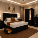 Luxury 2 Door Wardrobe Bedroom Set with Chest of Drawers & Bedside Tables