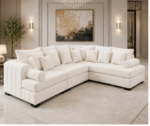 White Lilly 5 Seater Corner Sofa - Lilly Modern 5 Seater Corner Sofa - Image 3