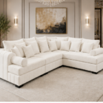 White Lilly 5 Seater Corner Sofa - Lilly Modern 5 Seater Corner Sofa