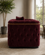 Majestic Wine Velvet Armchair - Premium Chesterfield 1 Seater Sofa - 1 Seater Sofa - Image 4