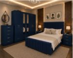 Luxury 6 Door Wardrobe Bedroom Set with Chest of Drawers & Bedside Tables - Image 4