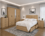 Ultimate Oak Bedroom Storage Set – Bed, Wardrobe & Drawer Unit - Image 2