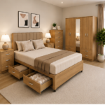 Bedroom Organization Suite with Bed and Storage Units