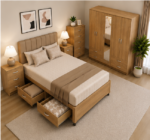 Bedroom Organization Suite with Bed and Storage Units - Image 3