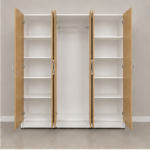 Modern 6 Door Wardrobe with 2 Mirrors & 2 Drawers - 6 Door Clothing Organizer - Image 3