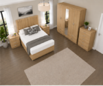Coordinated Bedroom Suite with Wardrobe, Drawers and Bed - Image 3