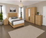 Coordinated Bedroom Suite with Wardrobe, Drawers and Bed - Image 4