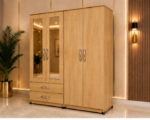 Modern 4 Door Wardrobe with 2 Drawers & 2 Mirrors - Image 2