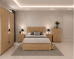 Elegant Master Bedroom Set – Bed, 5 Door Wardrobe, Chest and Bedside Tables