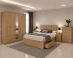 Elegant Master Bedroom Set – Bed, 5 Door Wardrobe, Chest and Bedside Tables - Image 2