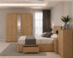 Elegant Master Bedroom Set – Bed, 5 Door Wardrobe, Chest and Bedside Tables - Image 4